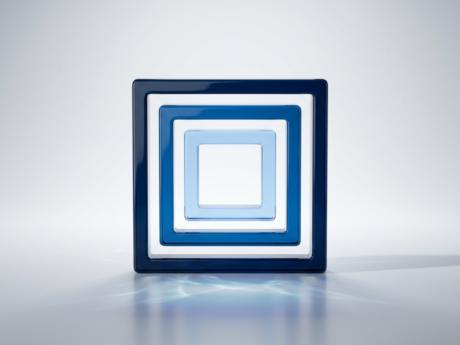 Nested glass frames representing controlled data pathways and governance in financial services